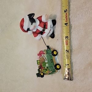 Cute Mary Moo John Deere Wagon and Santa
